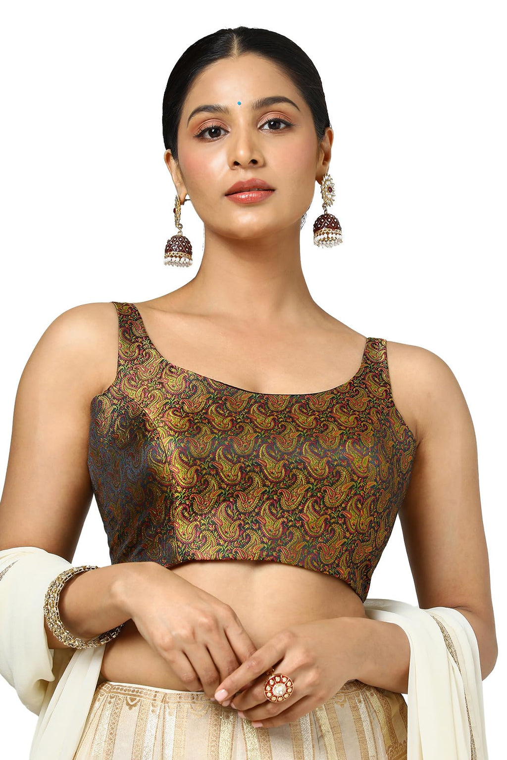 Soch Women Tussar Woven Designs Sleeveless Regular Fit Blouse