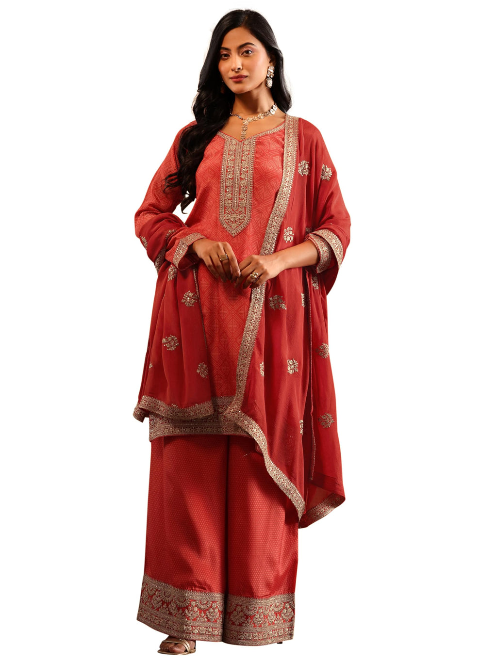 Libas Art Printed Chinon Straight Kurta Set for Women (49799AXXL)