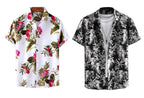 Rebelify MenS Lycra Bland Shirt With Half Sleeves Button Down Closure Round Collar Neck Printed Pattern Relaxed Fit And Standar