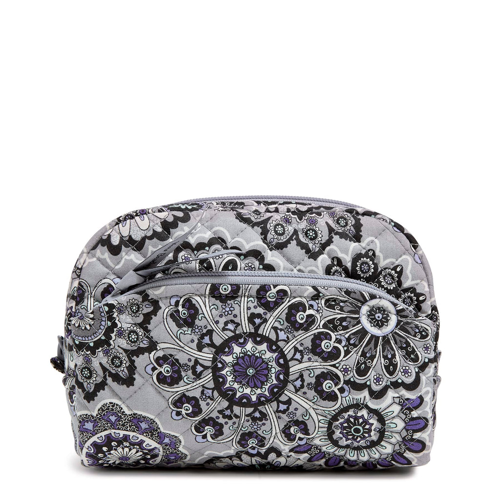 Vera Bradley Women's Cotton Medium Cosmetic Makeup Organizer Bag, Tranquil Medallion - Recycled Cotton, One Size