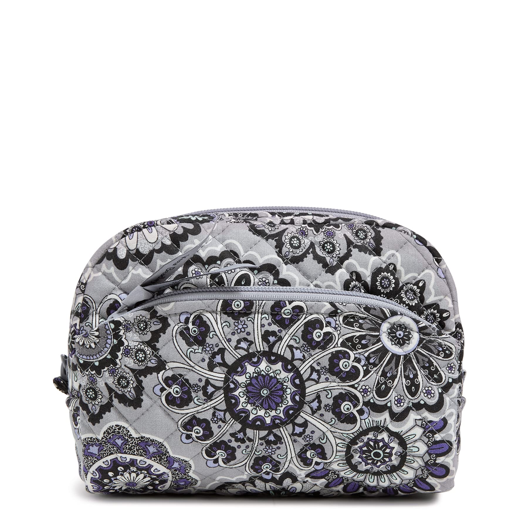 Vera Bradley Women's Cotton Medium Cosmetic Makeup Organizer Bag, Tranquil Medallion - Recycled Cotton, One Size