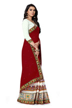 SERONA FABRICS Womens Embroidered Georgette Saree with Blouse Piece