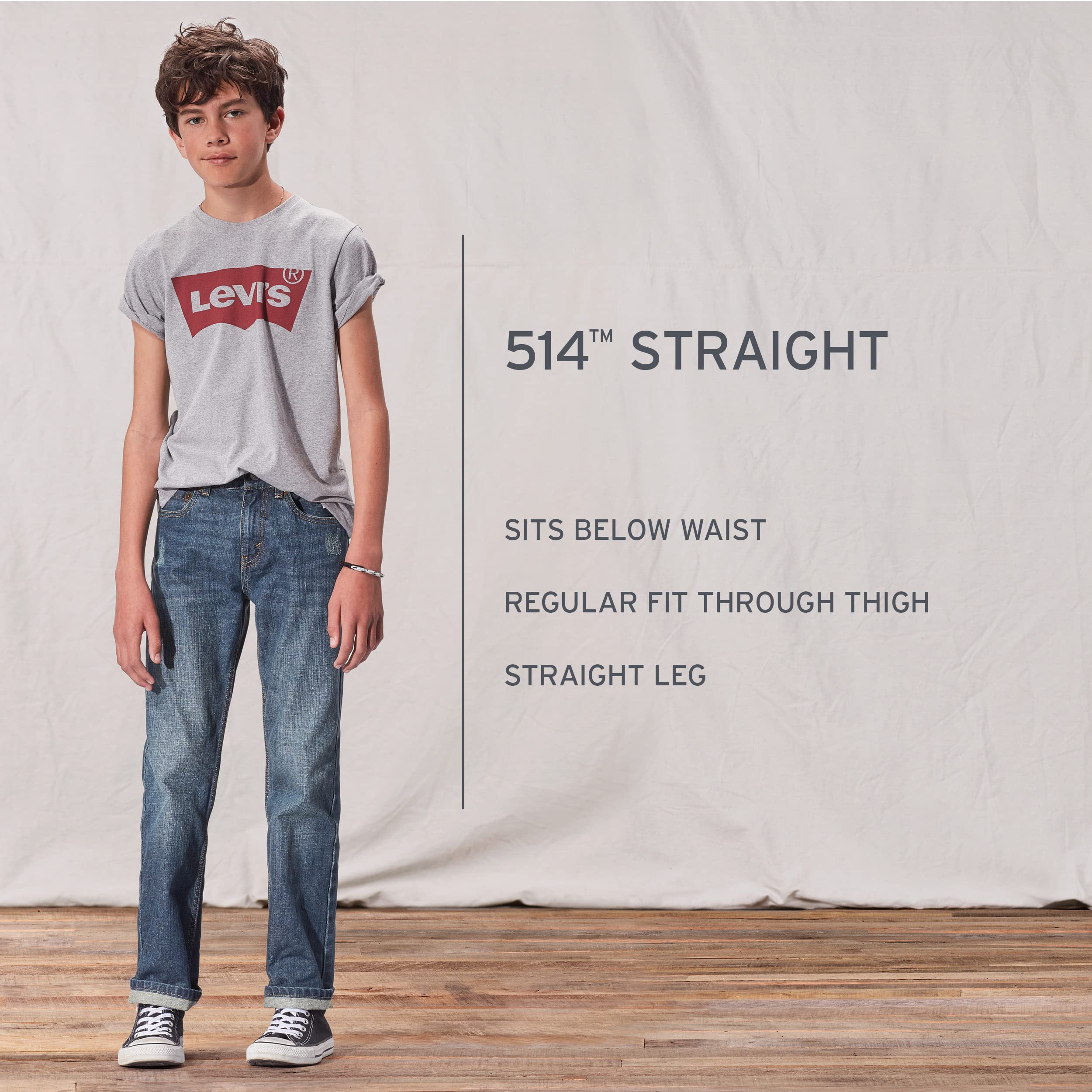 Levi's Boys' 514 Straight Fit Jeans, Headed South Performance, 18