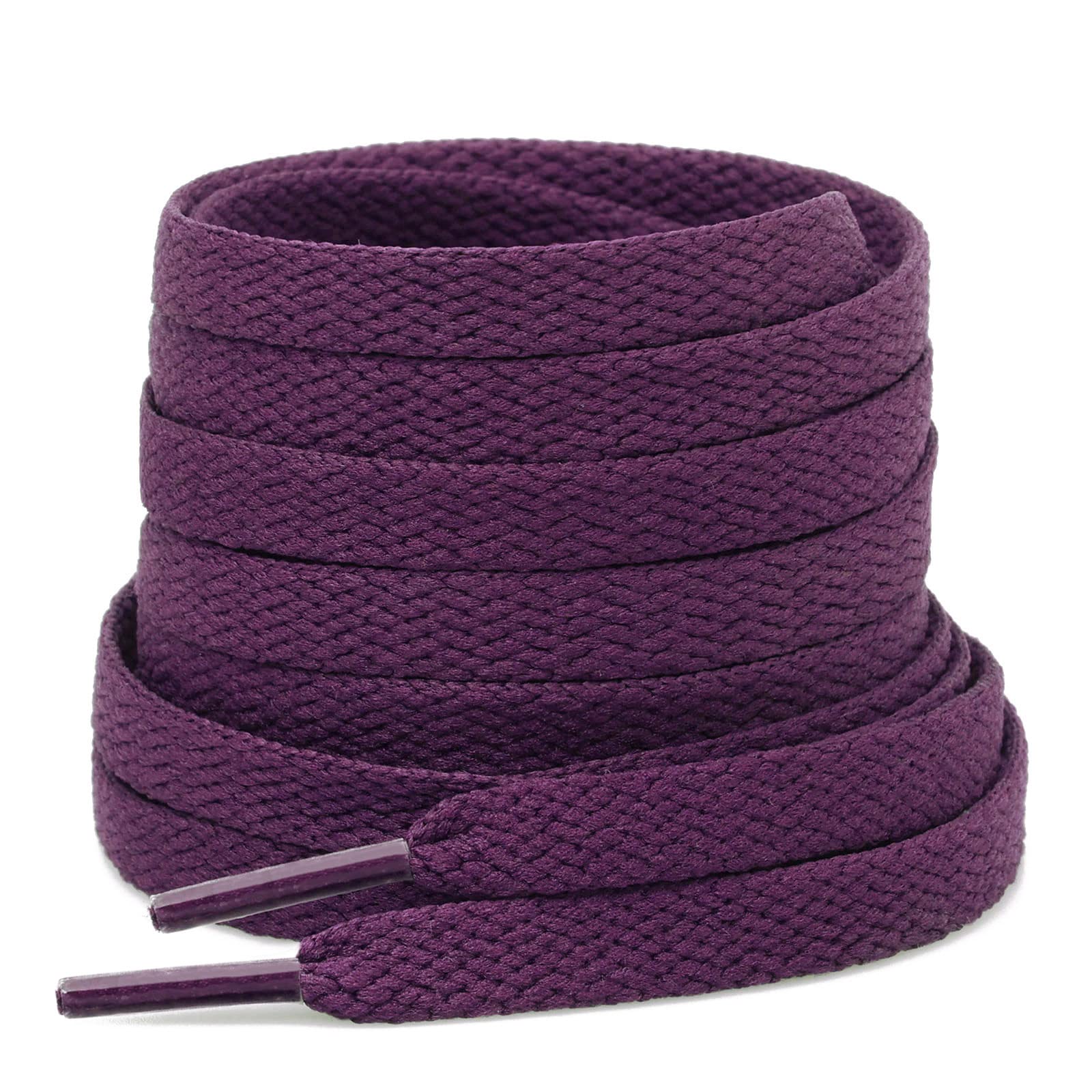 Stepace [2 Pairs Flat Shoe Laces for Sneakers 5/16 Width 30-72 Length 26 Color Shoelaces Purple 65(165 cm)