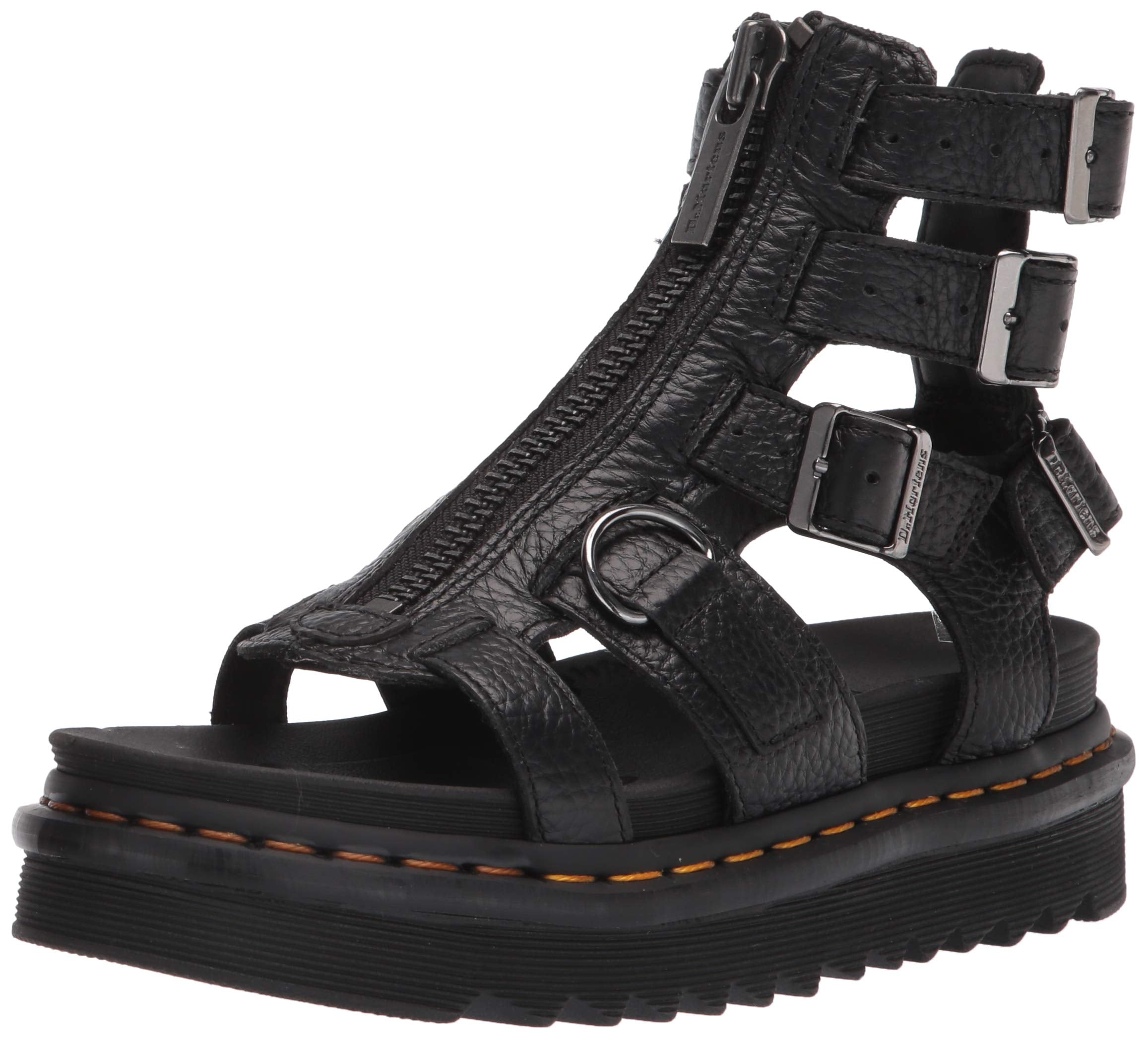 Dr. Martens Women's Olson Sandal, Black Aunt Sally, 6