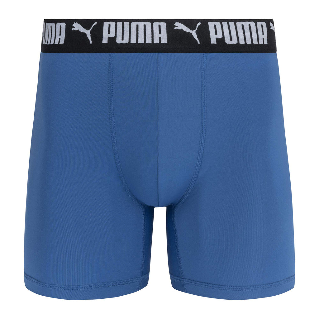 PUMA Men's 3 Pack Athletic Fit Boxer Briefs, Star Sapphire, X-Large