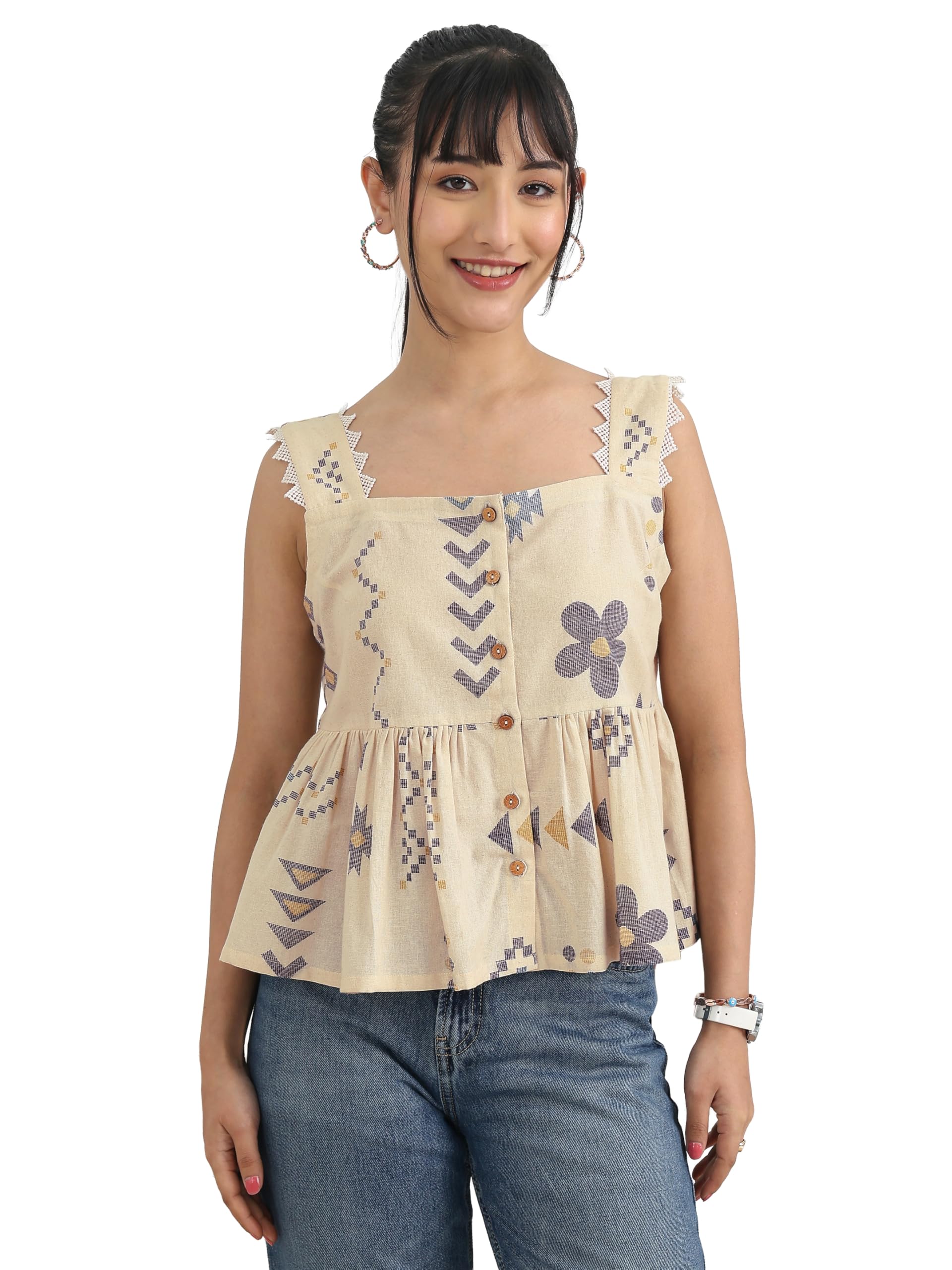 Libas Printed Cotton Tops-43046Xxl