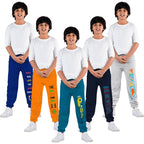 KYDA KIDSCotton Track Pants for Boys Printed Multicolor Track Pants(Pack of 5)