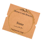 JoycuFF Sister Morse Code Bracelets for Women Inspirational Gifts for Sister from Sister Birthday Mother 's Day Christmas Gold B