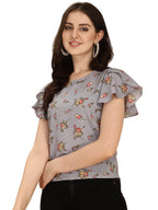 OOMPH! Off Shoulder Tops for Women, Grey - mt358