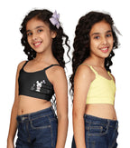 Kyda Kids Girls Antibacterial Printed Cotton Non Padded, Beginners Bra For Girls