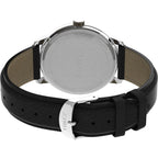 Timex Men's Easy Reader Bold 43mm Watch - Silver-Tone Case Black Dial with Black Leather Strap