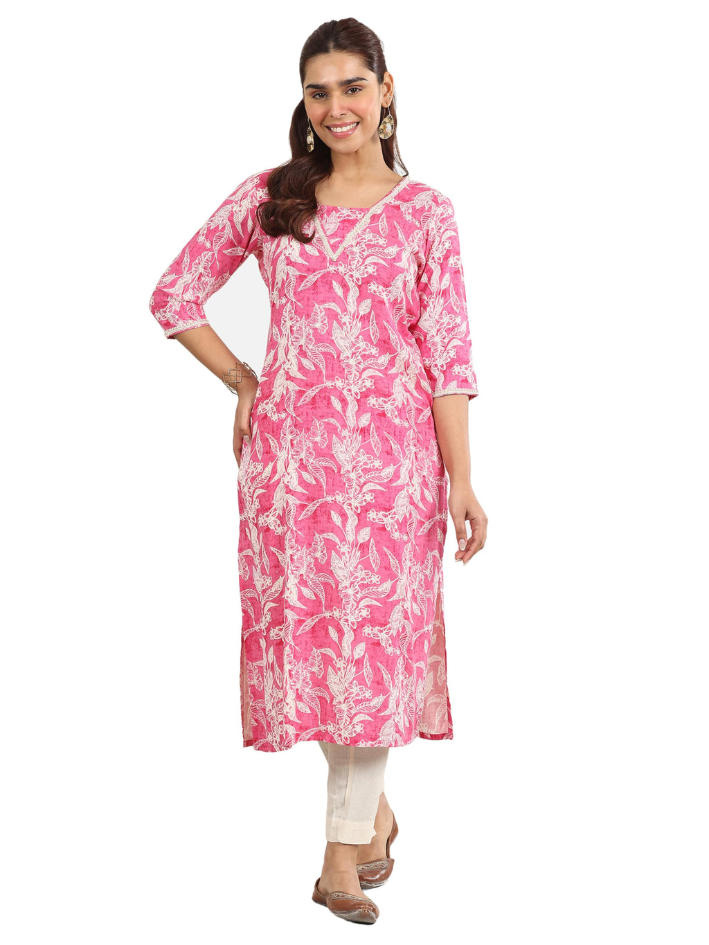 Libas WomenS Viscose Printed Regular Kurta (29473O Pink