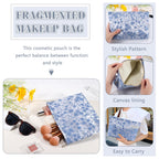 ZLFSRQ Daisy Flower Makeup Bag Travel Floral Cute Cosmetic Bags for Women Large Makeup Pouch Zipper Cosmetic Pouch for Purse Aes