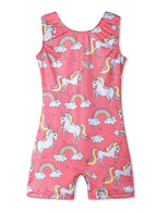 HOZIY Leotards With Shorts for Girls Gymnastics Pink 7-8 Years Old 7/8 Unitards Bodysuits