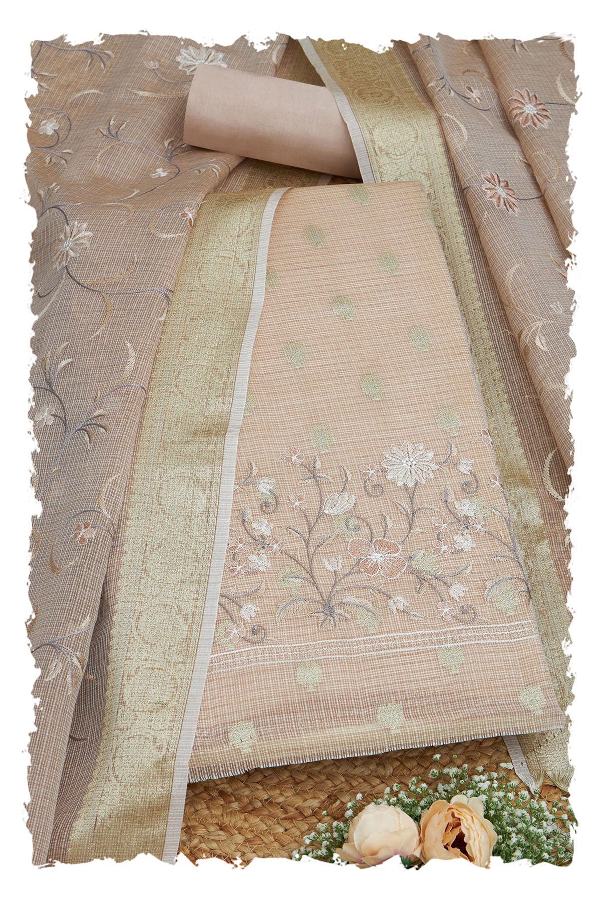 Soch Women Kota Embroidered Unstitched Dress Material with Thread Work