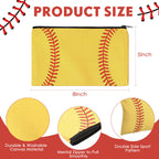 Eccliy 20 Pcs Sport Makeup Bag Sport Cosmetic Bag Canvas Gifts Softball Volleyball Football Baseball Tennis Accessories for Wome
