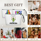 Pickle Gifts,Funny Pickle Cosmetic Bag,Pickle Food Costume Party decorations Gift,Just A Girl Who Loves Pickles Makeup Bag,Pickl