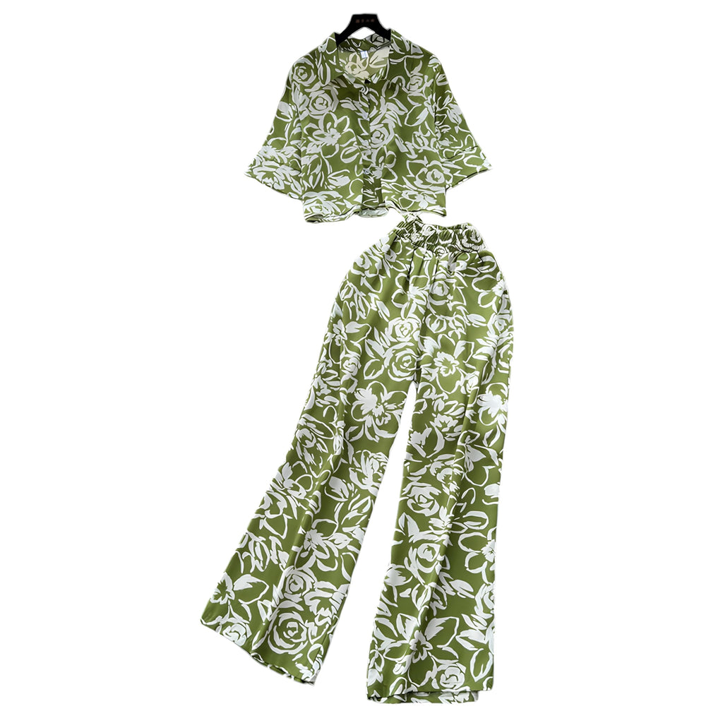 Gufrina Women For Co Ord Set|| Oversize Shirt|Shirt Collar Top| Flora Co-Ord Set For Women Print|Button-Down Casual Wear For Wom
