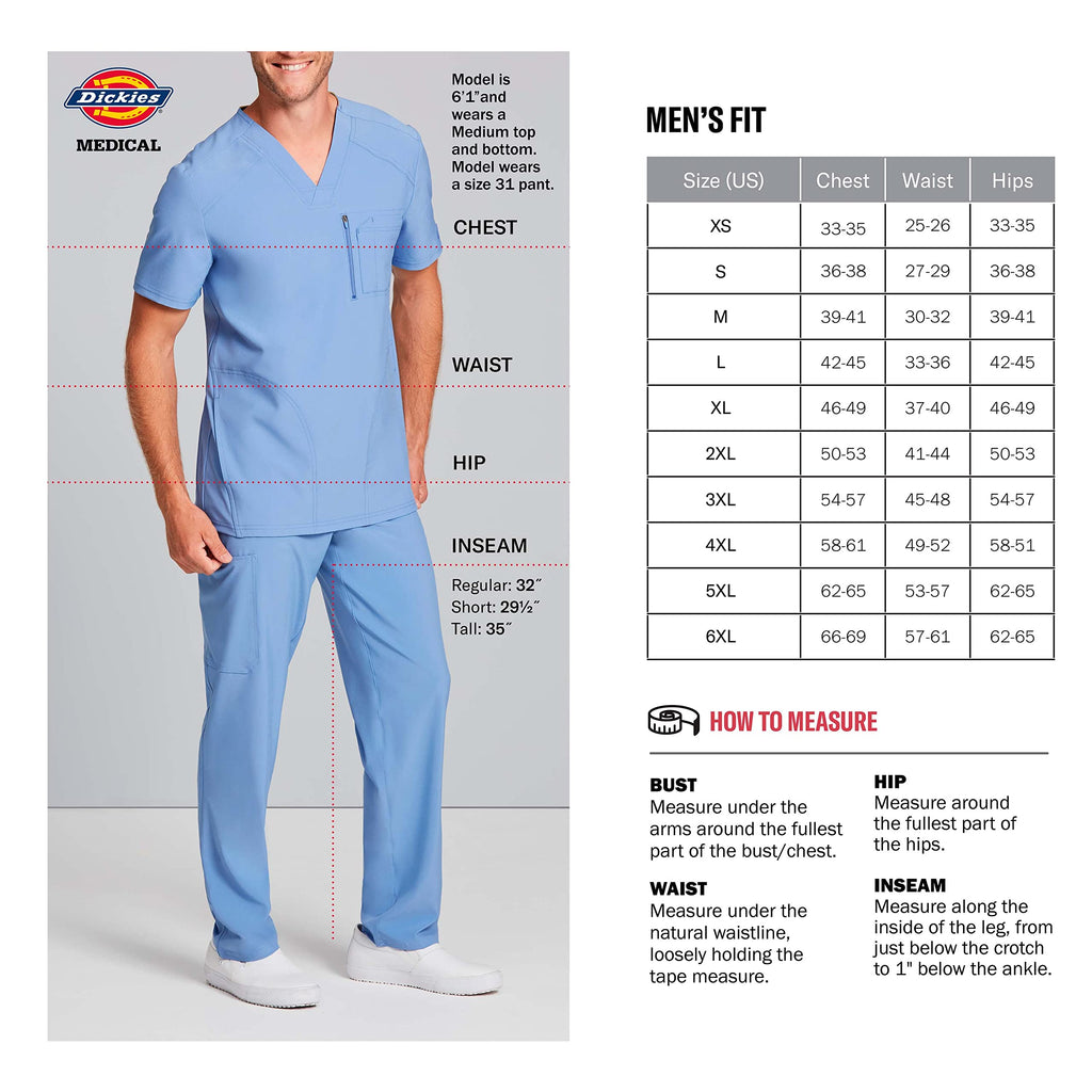 Dickies mens Big & Tall V-neck Double Chest Pocket Top medical scrubs shirts, Pewter, 3X-Large Big US