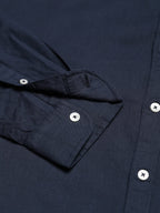 Dennis Lingo MenS Cotton Solid Slim Fit Casual Shirt With Pocket, Roll Up Full Sleeve Shirt For Formal & Casual Wear (C615_Navy