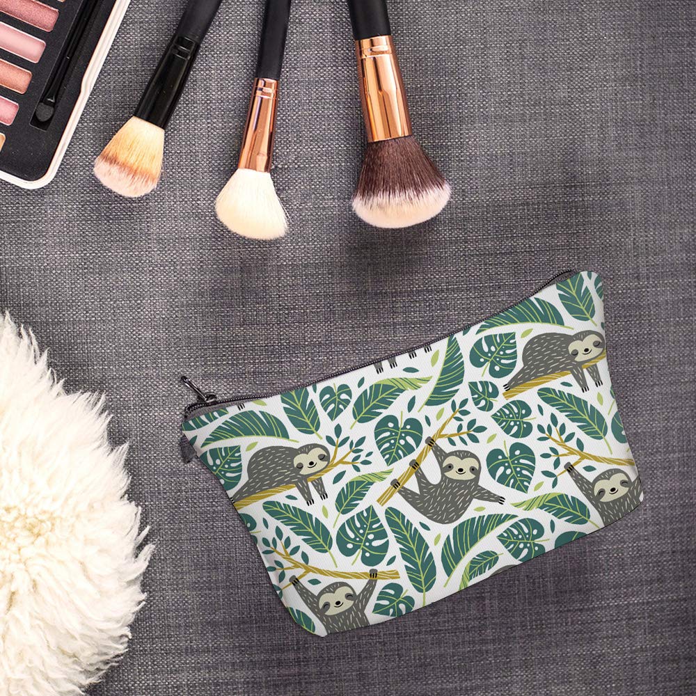 LOOMILOO Cosmetic Bag for Women, Adorable Roomy Makeup Bags Travel Water Resistant Toiletry Bag Accessories Organizer Sloth (Slo