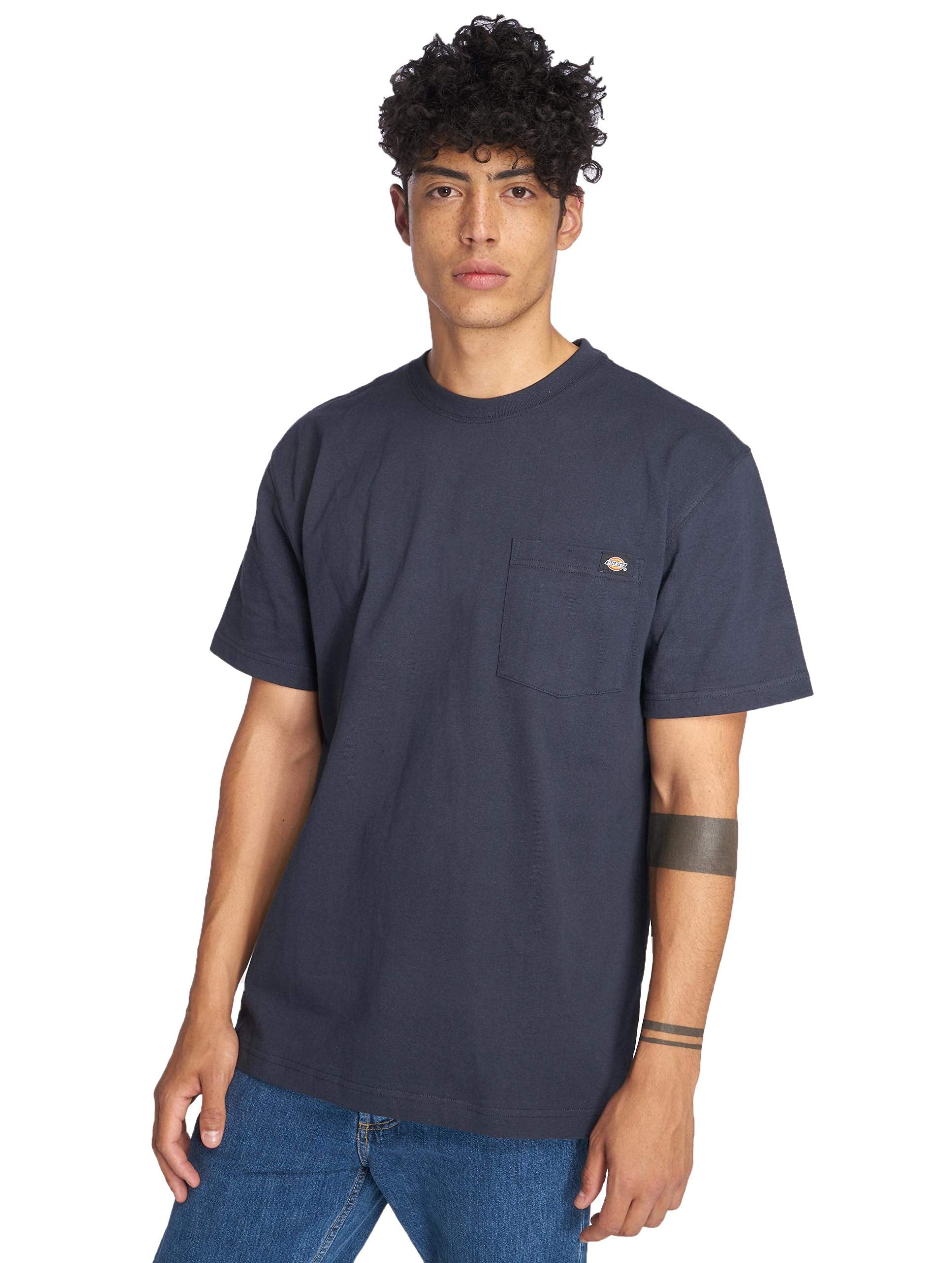 Dickies mens Heavyweight Crew Neck Short Sleeve Tee Henley Shirt, Dark Navy, Large US