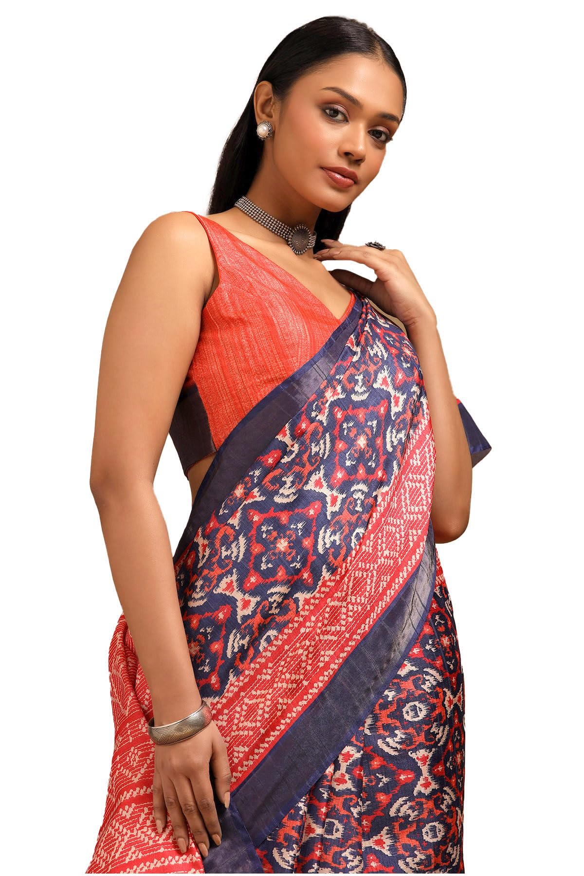 Soch Women Art Silk Abstract Print Saree