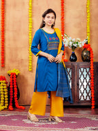 Aarika Girls Dark Green Colour Embroidery Cotton Kurti (10-15 Years)