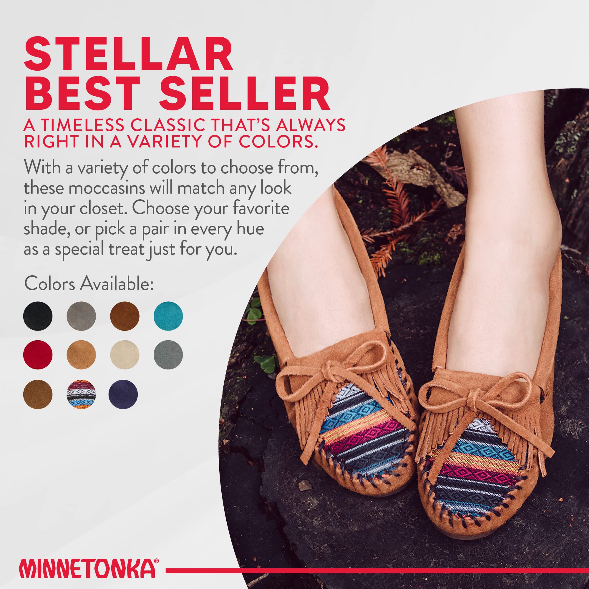 Minnetonka Women's Kilty Moccasin,Grey,7 M US