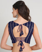 Pujia Mills WomenS Indian Ethnic Wear Sabyasachi Sequence With Dhaga Embroidered Zari Work Sweetheart Neck Blouse Sleeveless Re