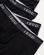 IZOD Men's Underwear - Performance Boxer Briefs with Mesh Functional Fly (5 Pack), Size Large, Black/Black/Black/Black/Black