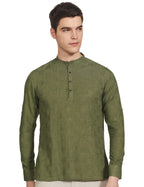 Manyavar Elegant Selfdesign Short Kurta For Men - (Khaki Green, Xx-Large)