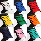 Puzeam Upgrade Tight Weave Flat Shoelaces 28 Colors 5/16 Wide Shoe Laces for Sneakers-Snow White -140