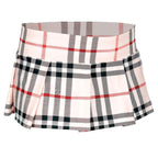 Music Legs 25074-BROWNPLDS-M Plaid Color Pleated Skirt  Brown - Small & Large