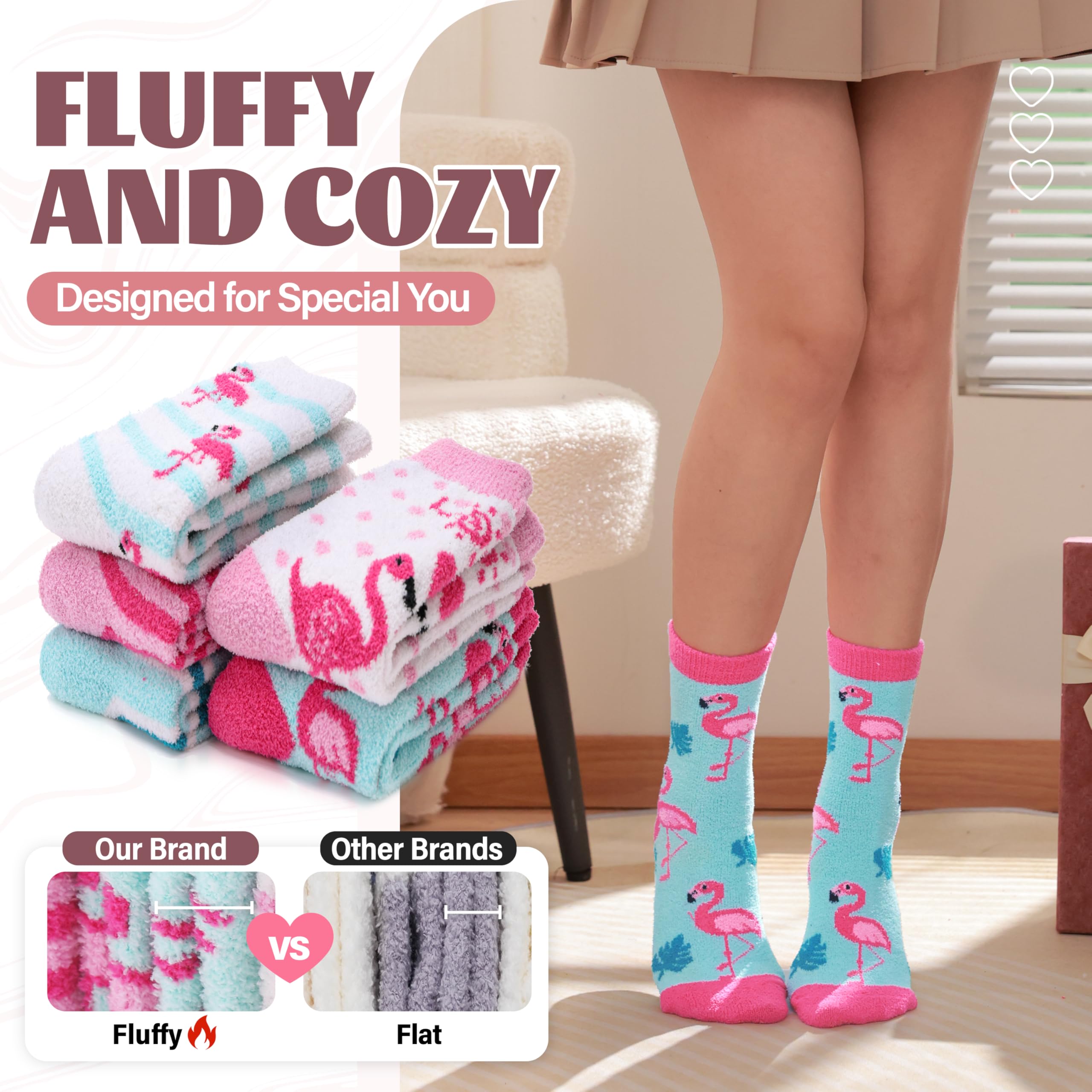 Anlisim Womens Fuzzy Socks Cozy Fluffy Winter Cabin Slipper Warm Fleece Soft Thick Comfy Gift Stocking Stuffer Christmas Home So