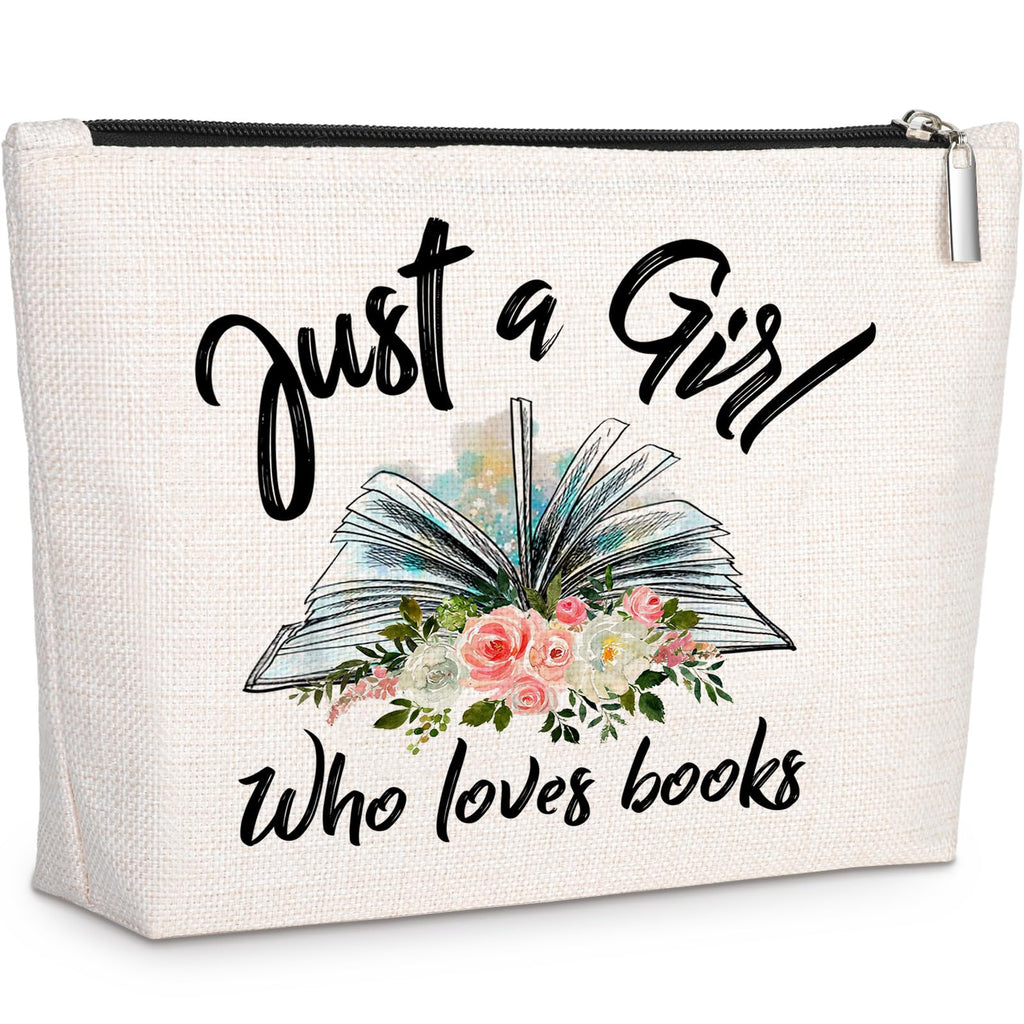 GevGuxLuo Book Lovers Gifts, Book Makeup Bag for Women, Birthday Gifts for Daughter Sister Bestie Librarian Readers Who Loves Bo