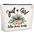 GevGuxLuo Book Lovers Gifts, Book Makeup Bag for Women, Birthday Gifts for Daughter Sister Bestie Librarian Readers Who Loves Bo
