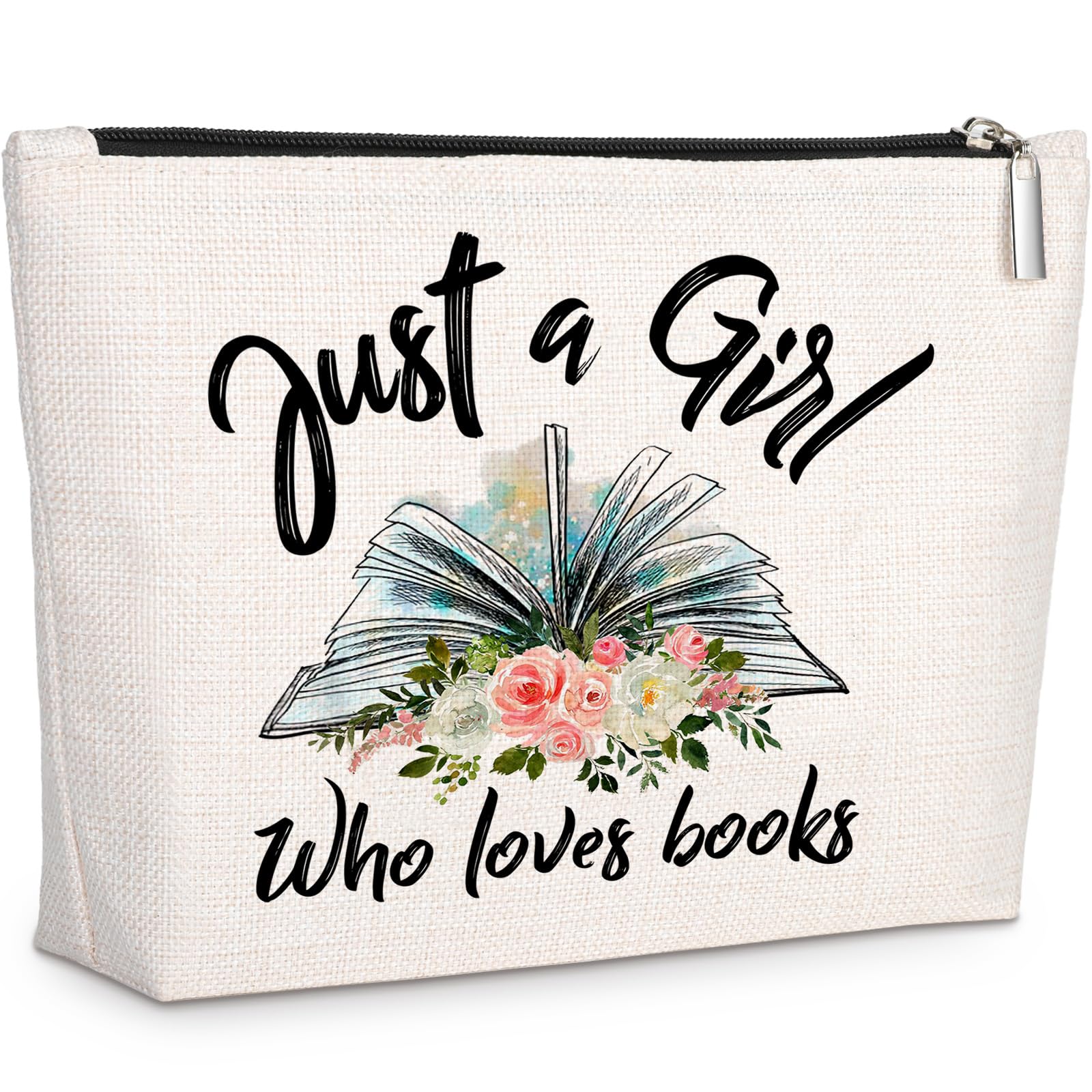 GevGuxLuo Book Lovers Gifts, Book Makeup Bag for Women, Birthday Gifts for Daughter Sister Bestie Librarian Readers Who Loves Bo