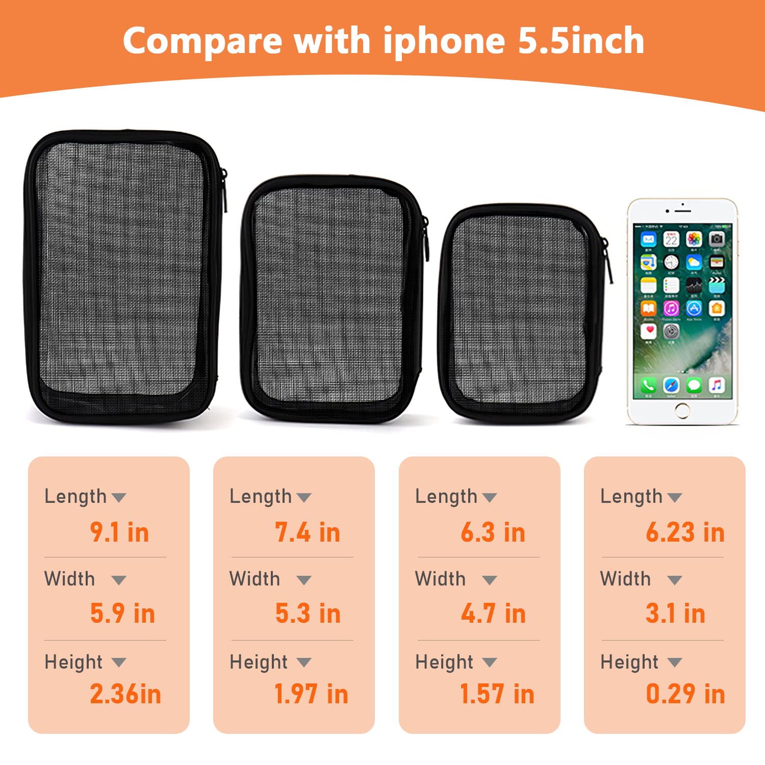 DARIN TSA Approved Clear Toiletry Bag Tansparent Travel Makeup Bag Zipper Cosmetic Pouch, Airline 3-1-1 Rule Carry-On Flight Liq