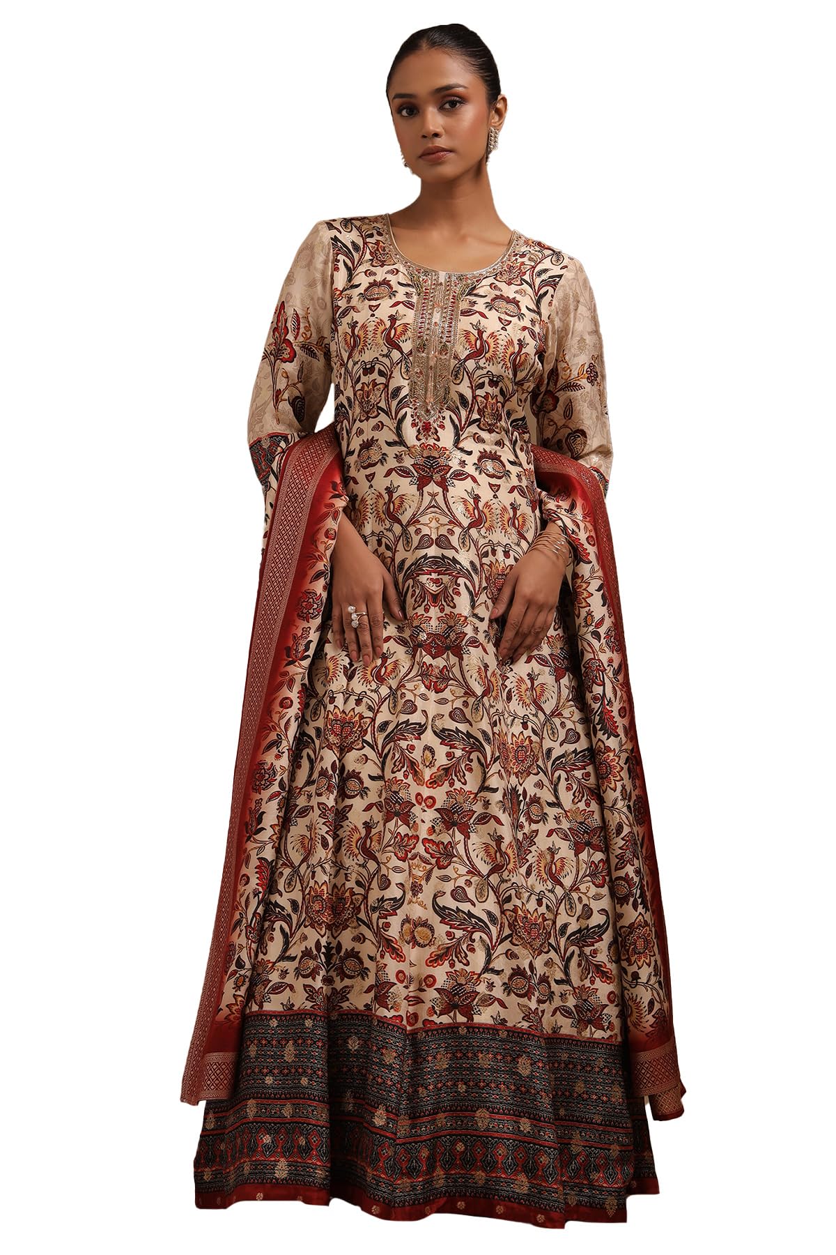 Soch Women Viscose Blend Floral Print Gown Zardosi