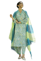 ANNI DESIGNER Ladies Rayon Blend Dupatta Kurta Trousers, green, XXL