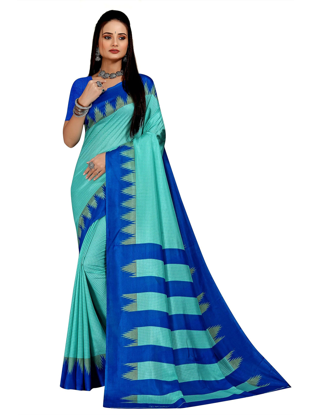 Vimla WomenS Mysore Crepe Silk Uniform Saree With Printed 6 Yard Length And Unstitched Blouse Piece Office Wear Saree