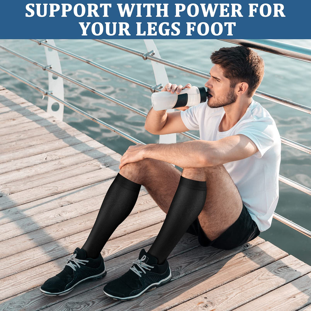 FEYHAY Copper Compression Socks (3 Pairs) 15-20 mmHg Circulation is Best Athletic & Daily for Men & Women, Running, Climbing (Sm
