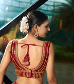 Pujia Mills WomenS Readymade Blouse Embroidery Multi Coding Gold Thread Indian Ethnic Designer Stitched Readymade Saree Sleevel