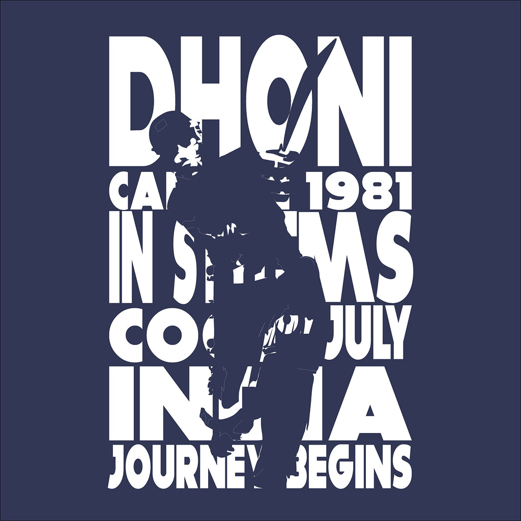 Uniplanet Store MenS Printed Regular Fit T-Shirt (Urt-Dhoni1981-Navyblue-018-P_Navy Blue