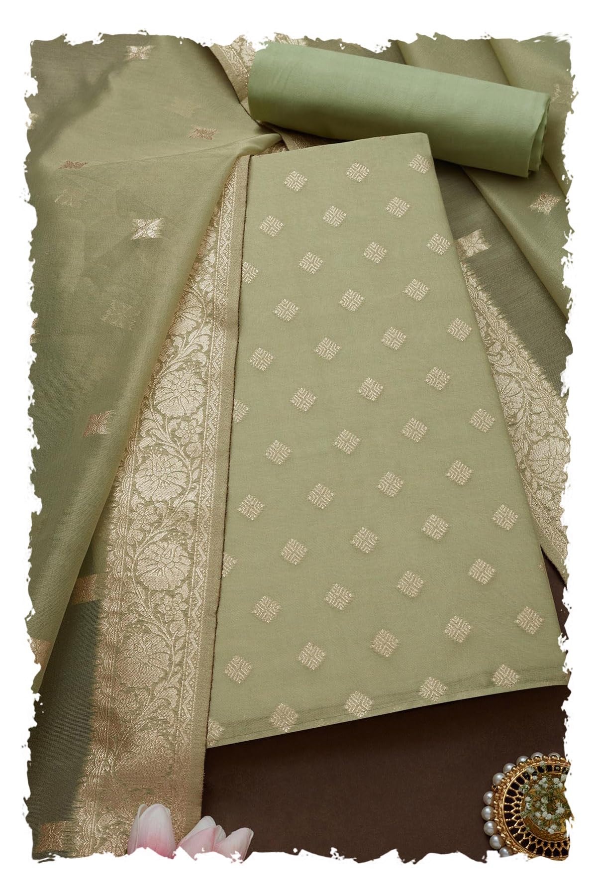 Soch Women Tissue Zari Woven Unstitch Dress Material