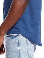 Deep V Neck T Shirt for Men Low Cut Vneck Tee Invisible Tshirt Vee Top Blue XL