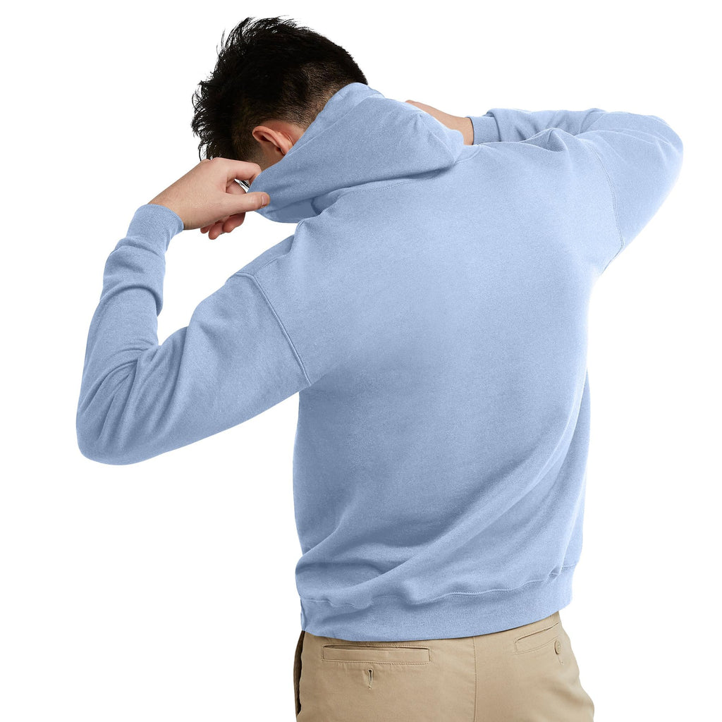 Hanes Men's Pullover EcoSmart Hooded Sweatshirt, Light Blue, Small