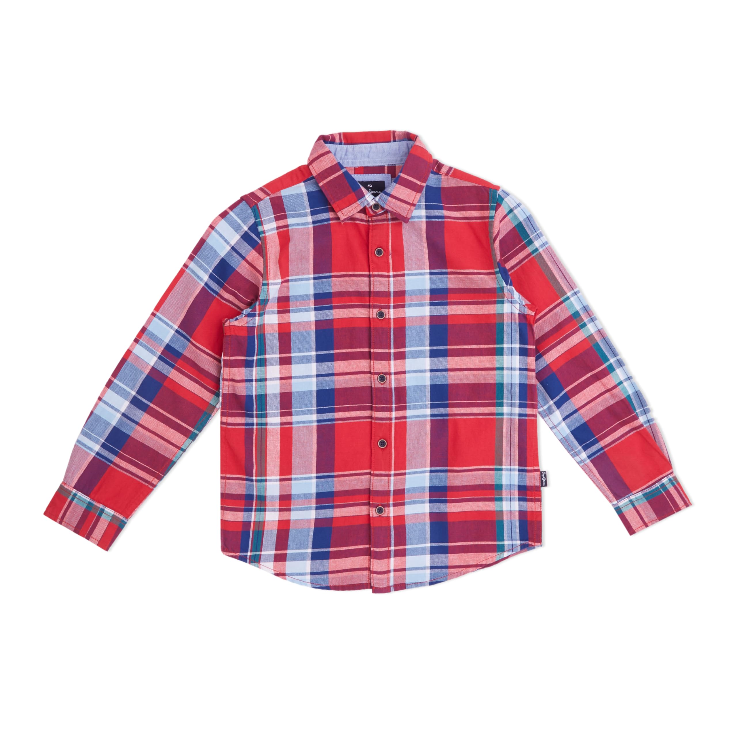 Pepe Jeans Habana Ls Jr Twill Yarn Dyed Checks Shirt, Red, 6